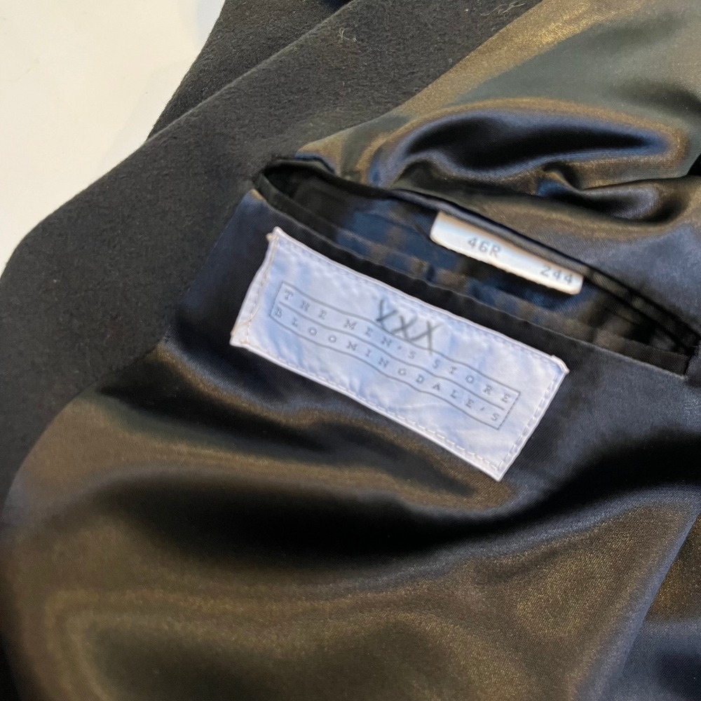 Bloomingdale's Loro Piana 100% Cashmere Double Breasted Overcoat Black 46R USA‎ - Picture 7 of 16